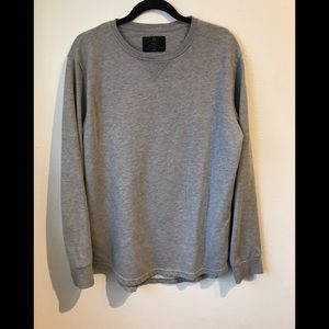 Soft grey long crewneck